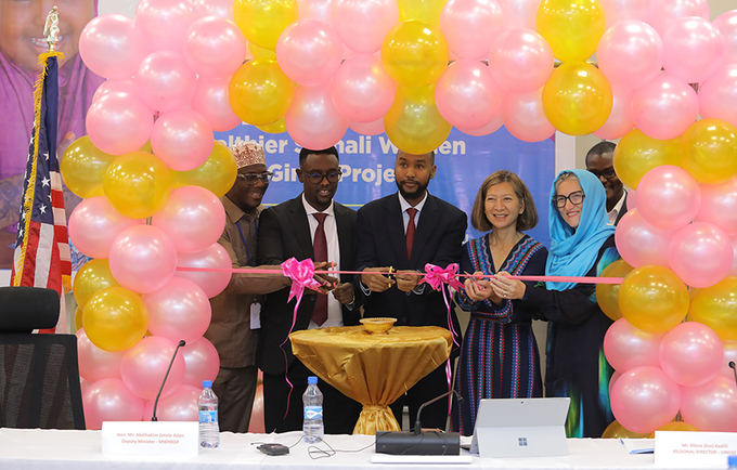 Ribbon cutting ceremony during the launch of the project