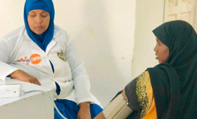 Habibo during her visit to Kulmis Health Facility in Baidoa for consultation and screening