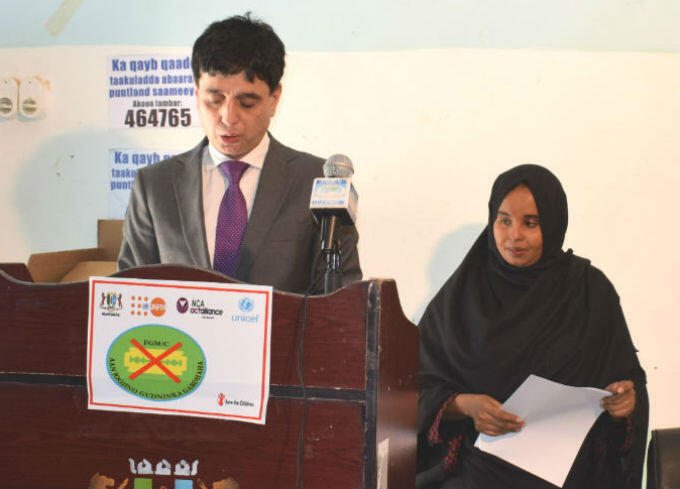 Bakhtior Kadirov UNFPA Head of Garowe Sub-Office makes a speech