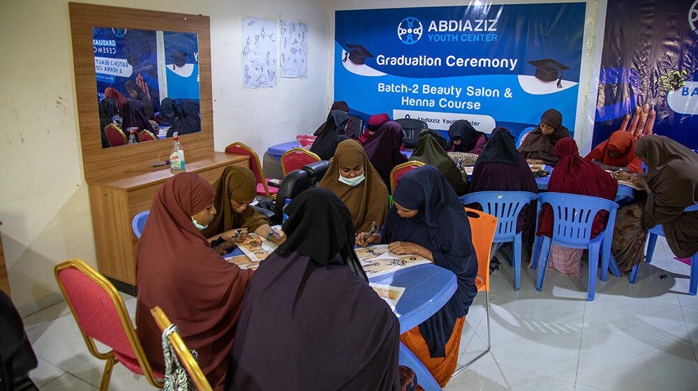 Students of Beauty Salon and Henna Course at the Abdiaziz Youth Center