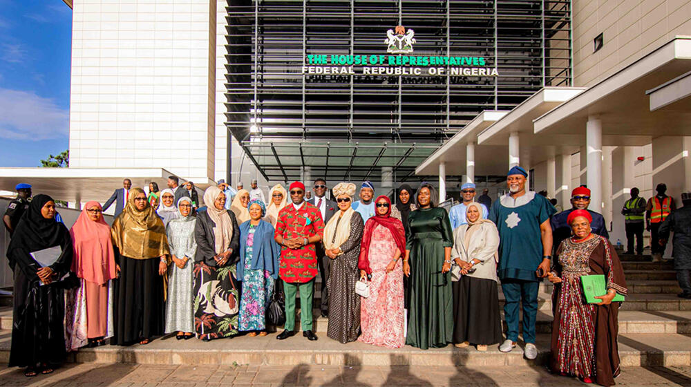 Deputy Speaker of the Nigerian House of Representative, Rt. Hon. Benjamin Ikpeazu Kalu (middle) and female Somali MPs delegation