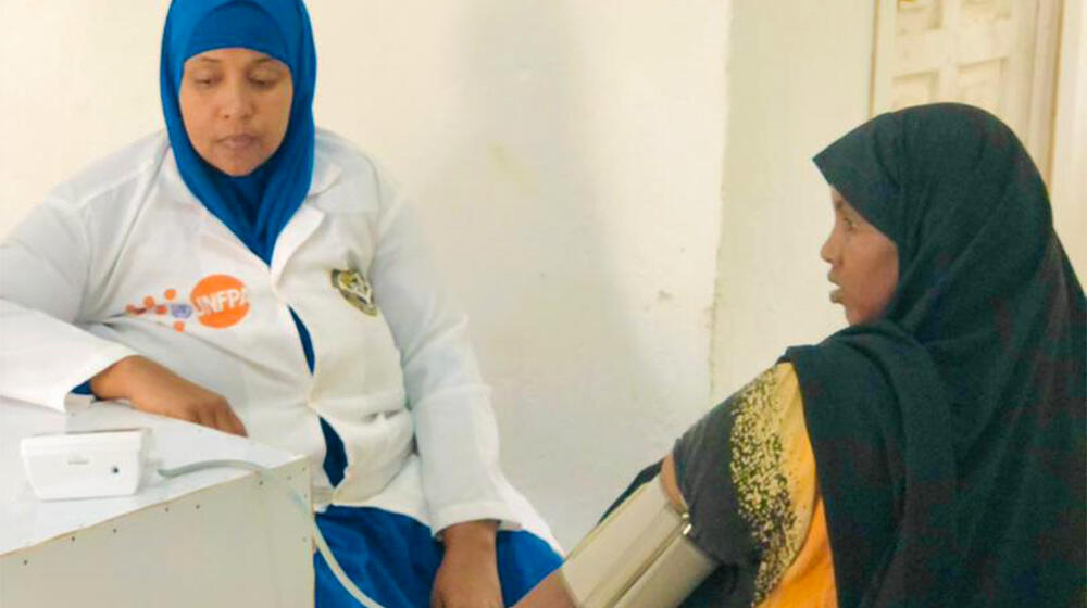 Habibo during her visit to Kulmis Health Facility in Baidoa for consultation and screening