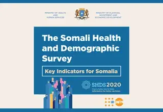 Infographics on key indicators from the Somali Health & Demographic Survey